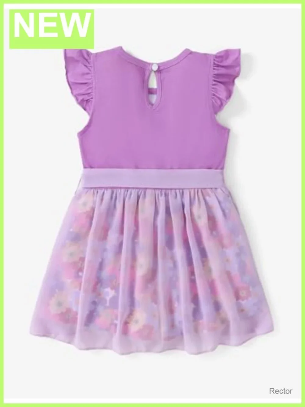 Disney Princess Toddler Girl Romper Tulle Skirt Overlay Ruffle Sleeve Jumpsuit